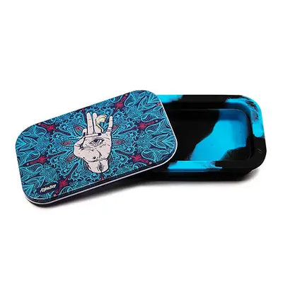 Afghan Hemp perfect duo silicone tray in blue and black with hand design