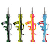 Ak-47 Dab Straw In Colorful Food Grade Silicone, Shaped Like Assault Rifles With Metal Stems