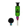 Pro Dab Straw with green glass cannabis oil vaporizer and screw-on ceramic dab tip