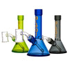 Colorful Aleaf Tiny Beaker Dab Rig With 10mm Male Quartz Banger In Green, Blue, And Gray