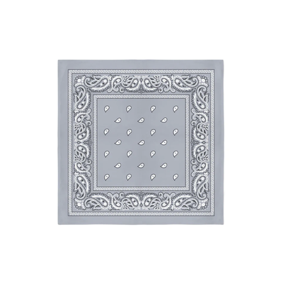 Classic Grey Cotton Bandanas - Dozen Pack