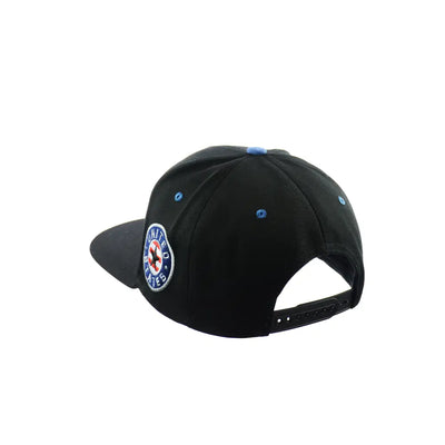 Black snapback baseball cap with circular eagle emblem, perfect American Eagle hat accessory