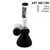 Amsterdam Black Glass Water Pipe with Dome Perc and Ash Catcher, graffiti-style design