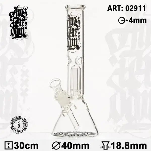 Glass water pipe with dome percolator and straight tube design in Amsterdam product