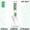 Amsterdam Glass Water Pipe featuring a green coil percolator and ice catcher