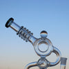 Ergonomic Recycler Style Water Pipe With Dual Percs And Spherical Marble Top