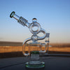 Ergonomic Recycler Style Water Pipe With Dual Percs And Angled Mouthpiece