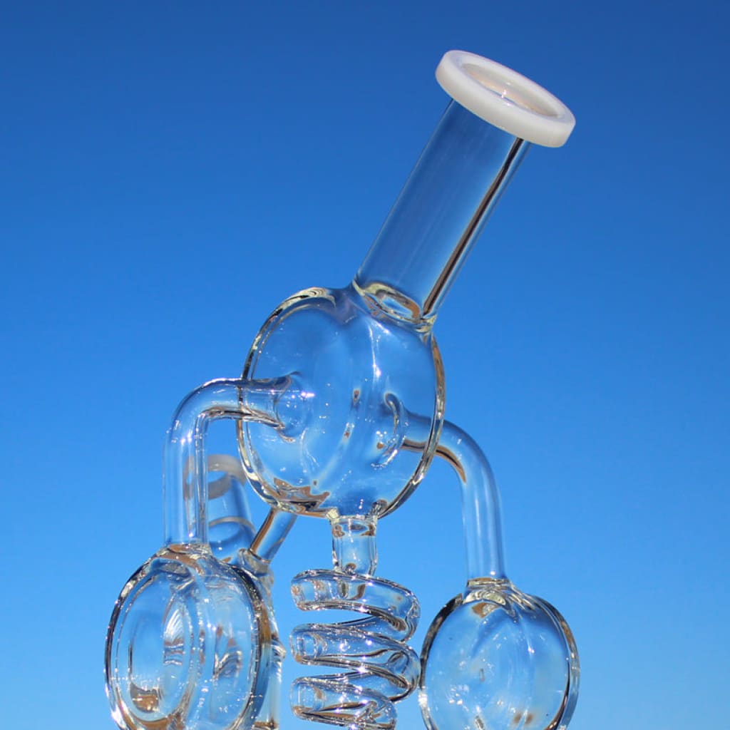 Mushroom Recycler Water Pipe with Circ Perc and Spiral Percolator for Smooth Hits
