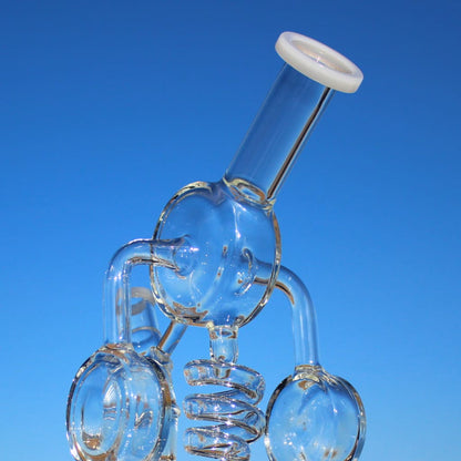 Mushroom Recycler Water Pipe with Circ Perc and Spiral Percolator for Smooth Hits