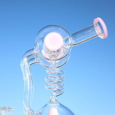 Mushroom Recycler Water Pipe with Circ Perc, Glass Water Pipe, Spiral Percolator, Spherical Chamber