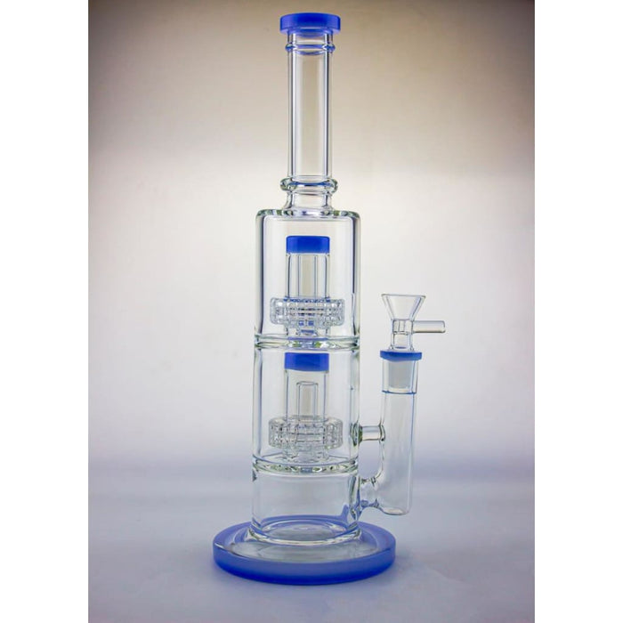 Approx. 12 Dual Matrix Percolator Glass Water Pipe On sale