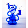 Compact Recycler Style Mini Water Pipe for Smooth Smoking Experience with Blue Glass Design