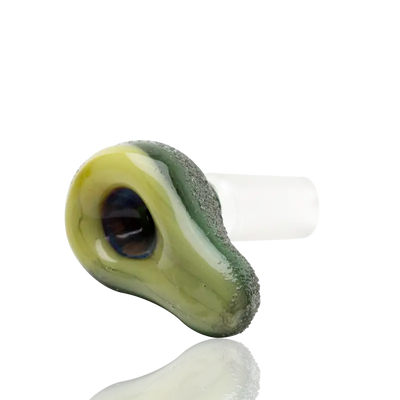 Hand-blown Avocadope glass bowl piece by Empire Glassworks