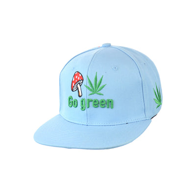 Forest Fungi Embroidered Cotton Snapback Cap