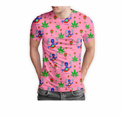 Alien Landing Pink Polyester Tee - 5 Pack