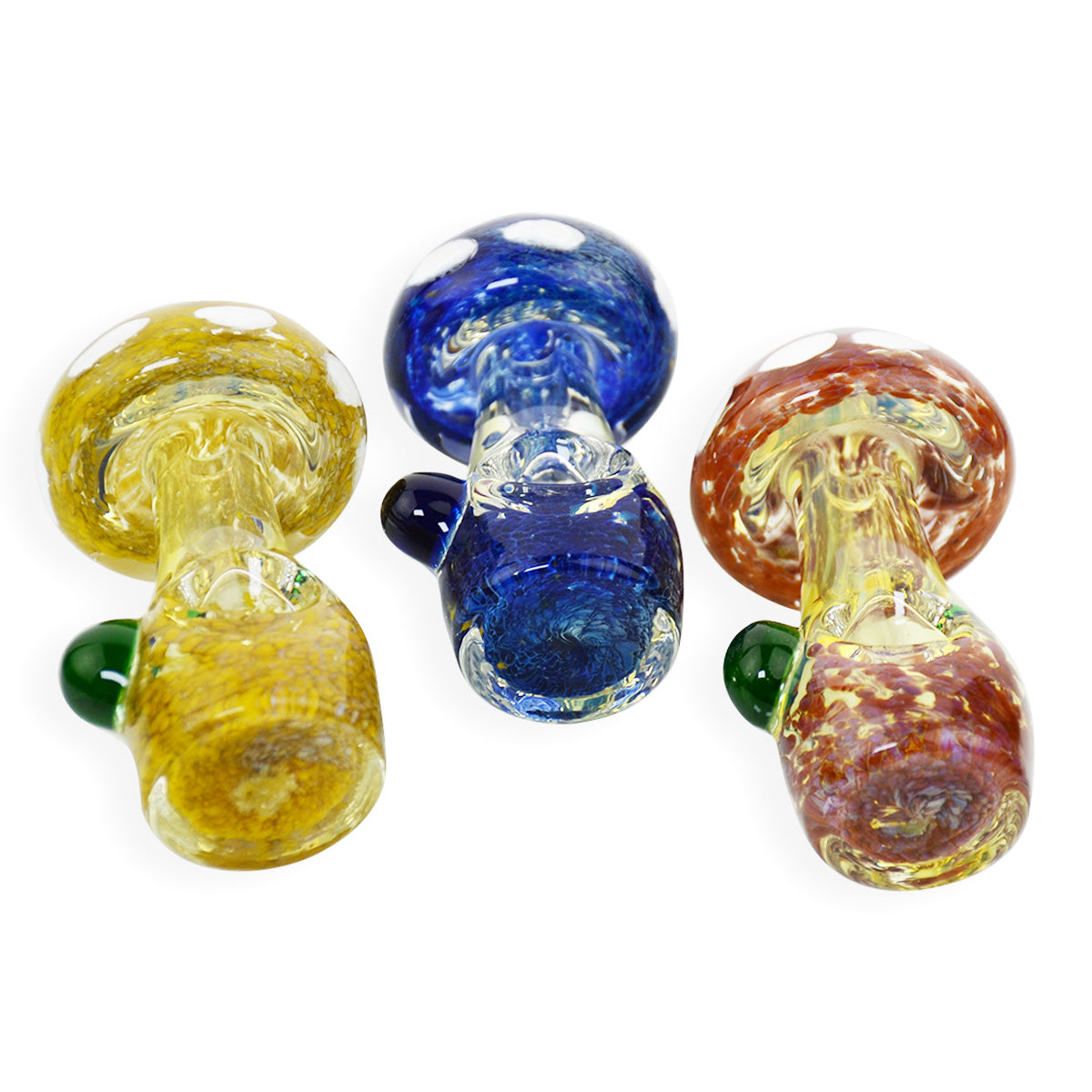 Artisan Mushroom Frit Glass Spoon Pipe