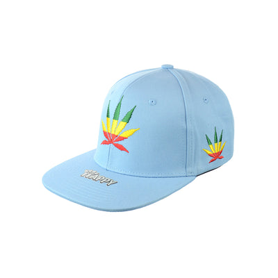 Good Vibes Rasta Leaf Embroidered Snapback Hat