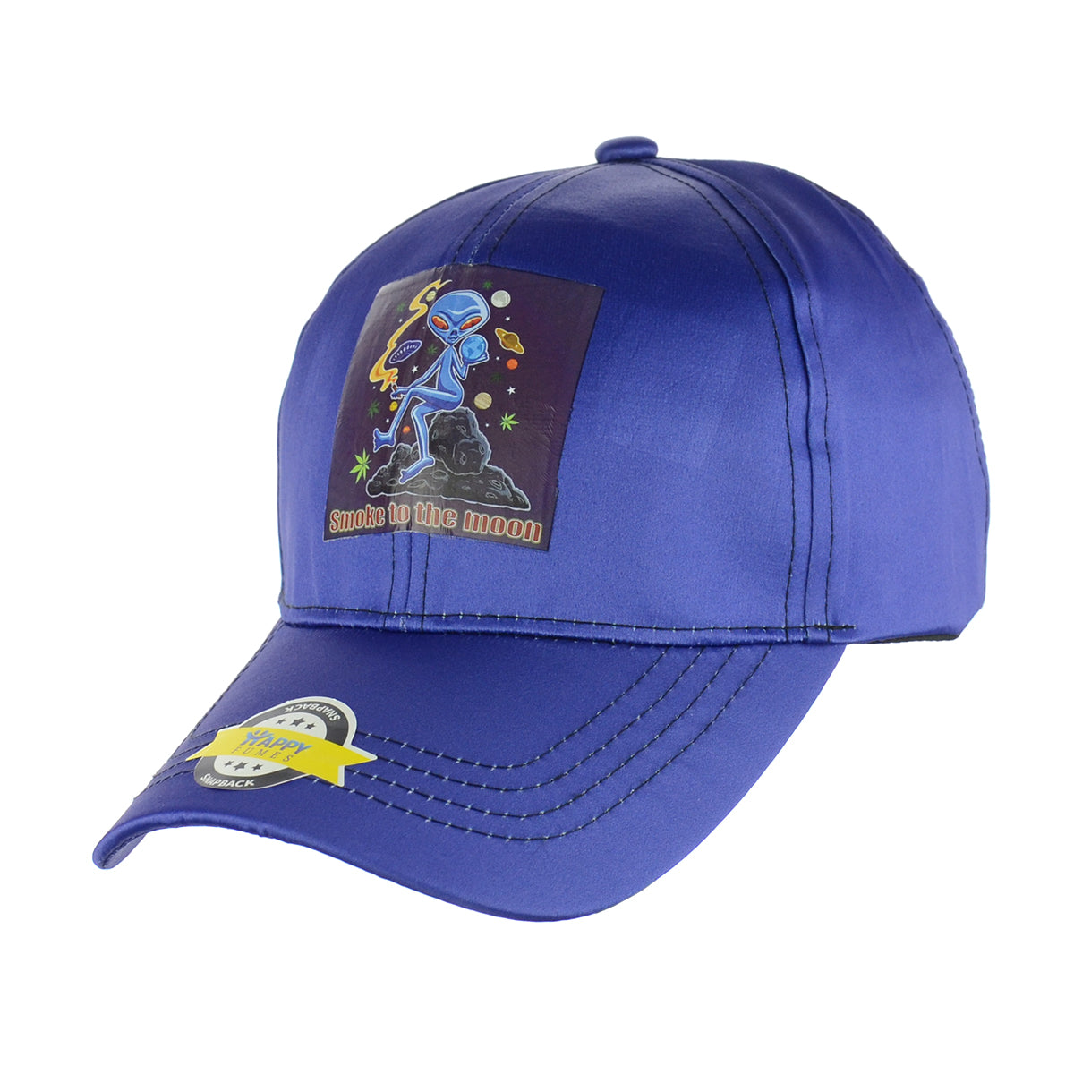 Cosmic Smoke Design Navy Blue Snapback Hat