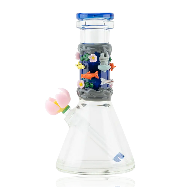 Baby Beaker Koi Pond Water Pipe with colorful fish and flower design