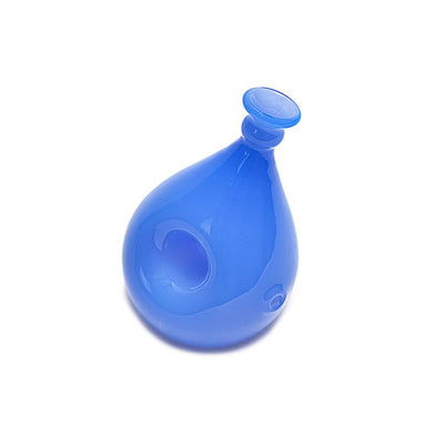 Blue plastic nasal aspirator with vibrant balloon pipe design in cool colors for babies