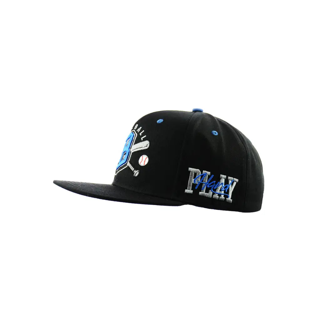 Stylish Black Baseball Hat Embroidered Snapback for Sports Fans and Activities
