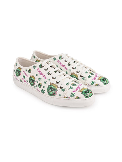 Kingzilla Botanical Pattern Vegan Leather Sneakers