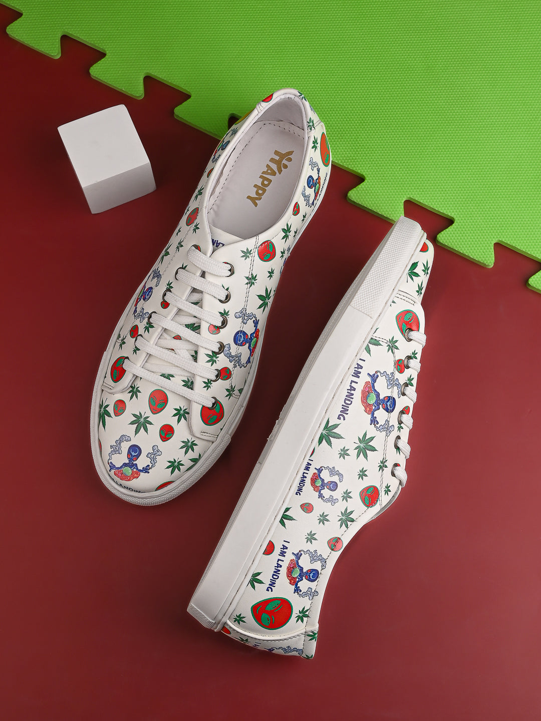 Snow White Botanical Print Vegan Leather Shoes