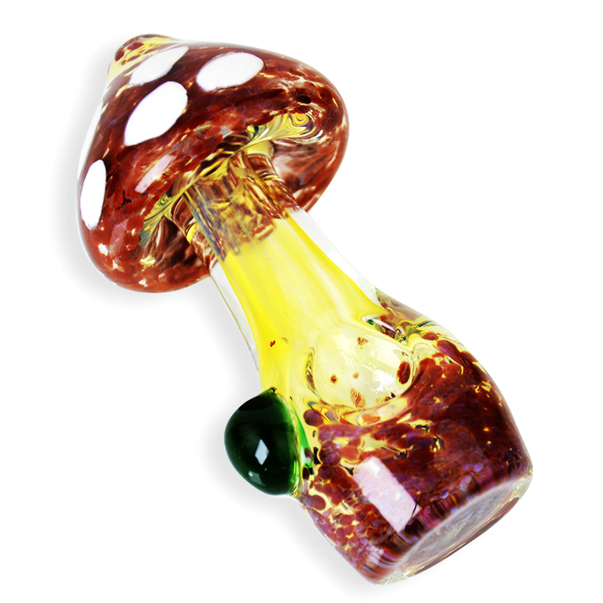 Artisan Mushroom Frit Glass Spoon Pipe