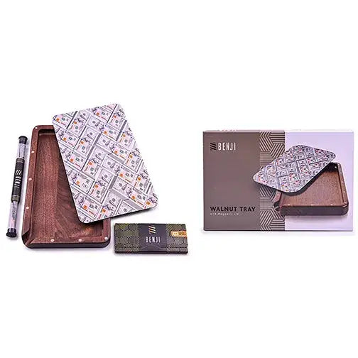 Benji Walnut Tray with Magnetic Lid Kit, sleek wooden storage tray