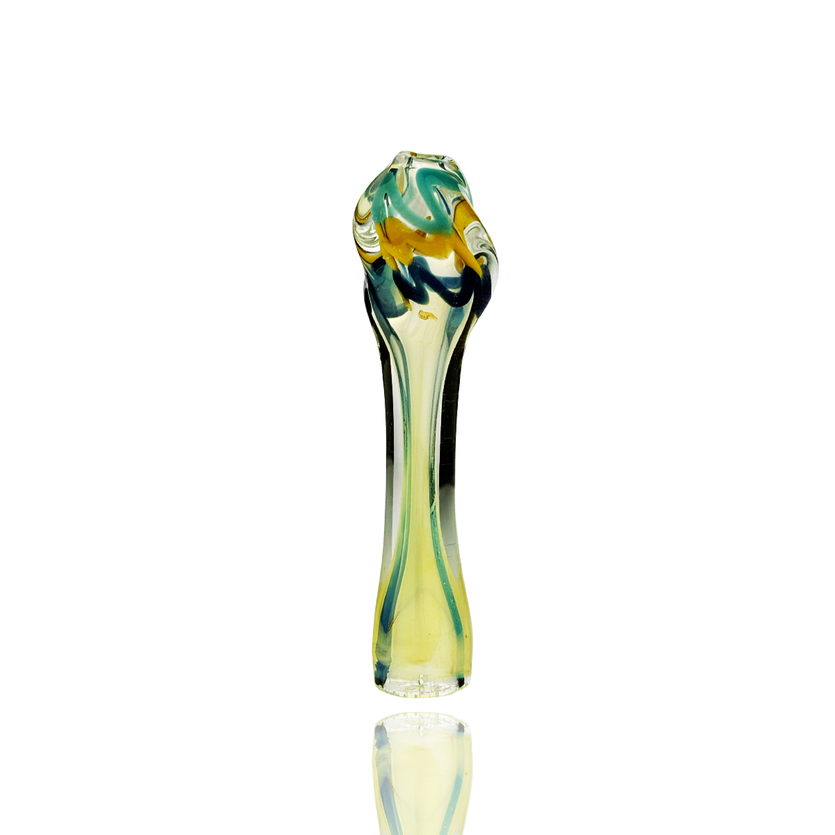 Artisan Twisted Silver Fume Glass Chillum