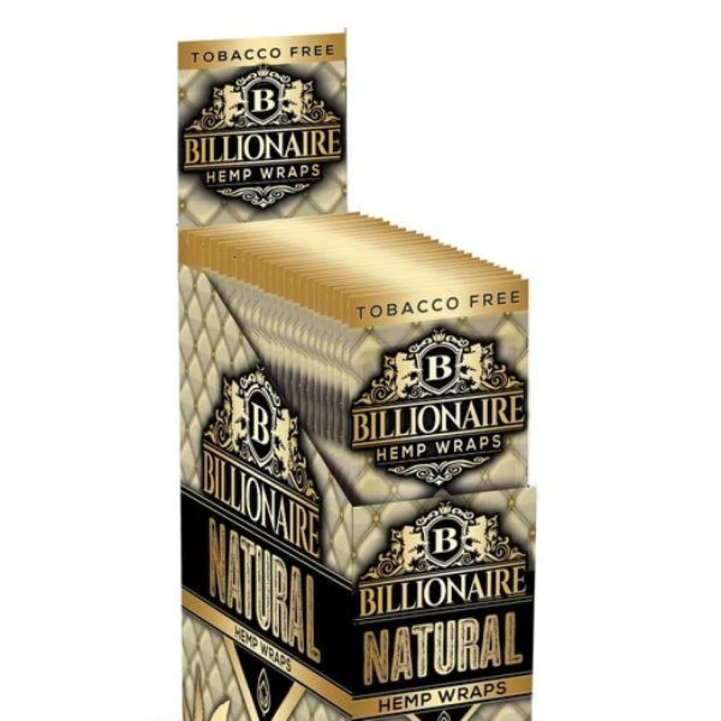 Display box of Billionaire Hemp Wraps in natural flavor, tobacco-free hemp wraps