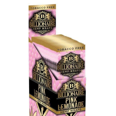 Box of Billionaire Hemp Wraps in Pink Lemonade flavor - tobacco-free and premium quality
