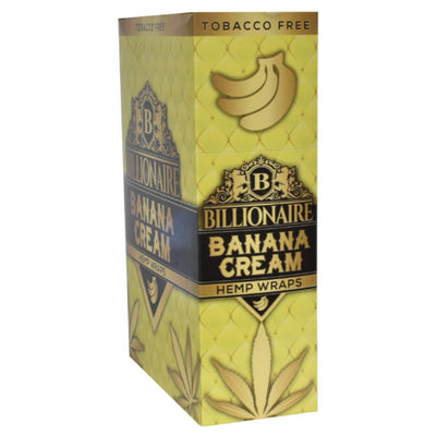 Box of Billionaire Banana Cream hemp wraps, a premium tobacco-free Billionaire Hemp product