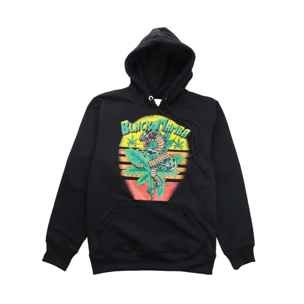 Black Mamba Hoodie featuring a stylish snake graphic for warm trendy looks