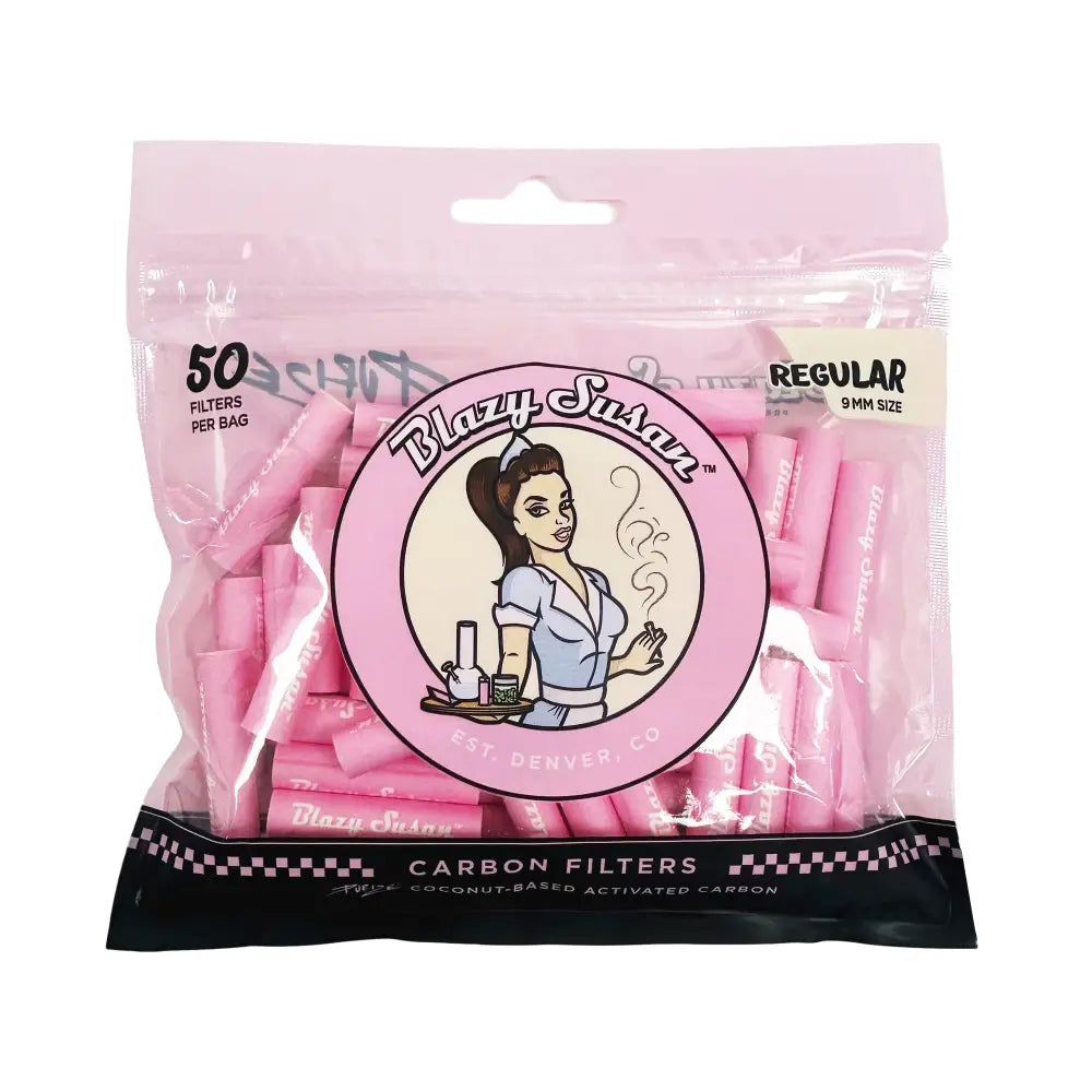 Blazy Susan pink filter tips smoking accessories in clear bag