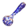 Fumed Swirl Spoon Pipe - Glass pipe with swirling blue and white patterns