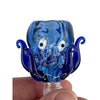 Handmade Blue Octopus Glass Bong Bowl, 14mm, With Googly Eyes And Curled Tentacles