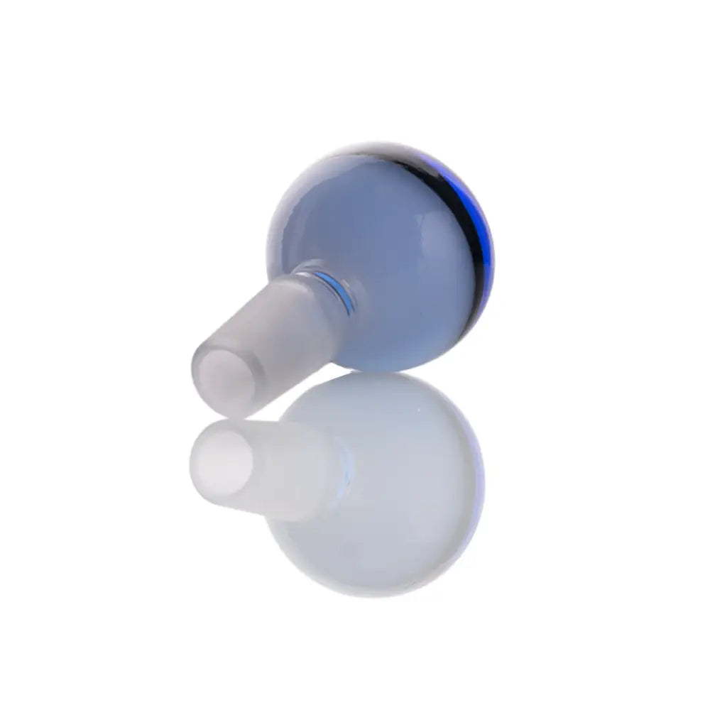Blue Poke Ball style handmade glass bong with frosted stem, 14mm