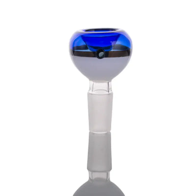 Blue Poke Ball style 14mm handmade glass bong bowl