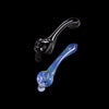 Bone Head Gandalf glass pipes: Black and blue skull-shaped smoking pipes for reflective smokes