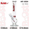 Bouncer Glass Water Pipe with Long Neck and Red Boost Branding on Rounded Base Tube