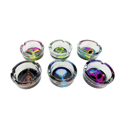 Premium Alien Glass Ashtray for 6