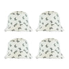 Elegant butterfly design bucket hat with intricate black butterflies pattern