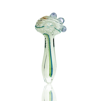 Elegant White Swirl Glass Hand Pipe