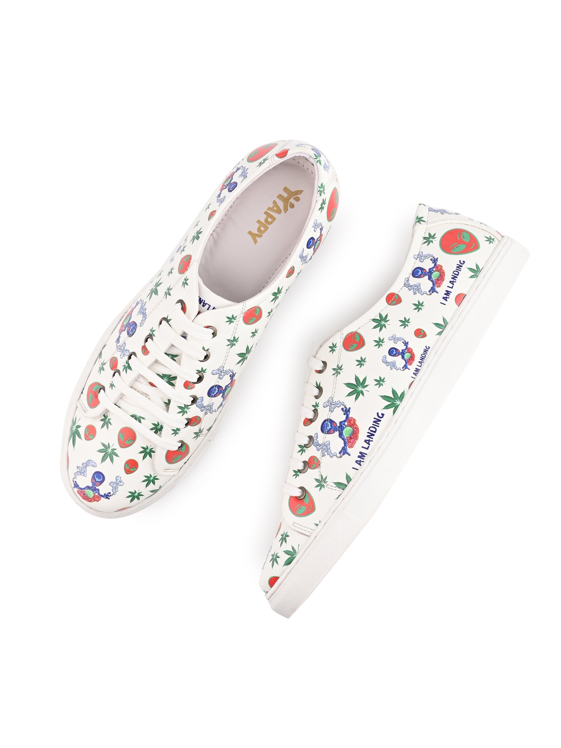 Snow White Botanical Print Vegan Leather Shoes