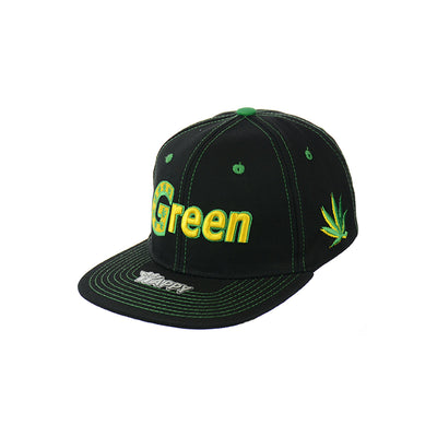 Vibrant Green Embroidered Cotton Snapback