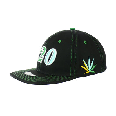 Premium Cotton Leaf Embroidered Snapback Hat