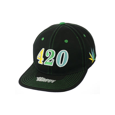 Premium Cotton Leaf Embroidered Snapback Hat