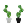 Cactus pot glass pipe with quirky polka dot cactus sculptures in vibrant green pots