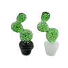 Glass cactus sculptures with polka dot patterns in green pots - Cactus Pot Glass Pipe